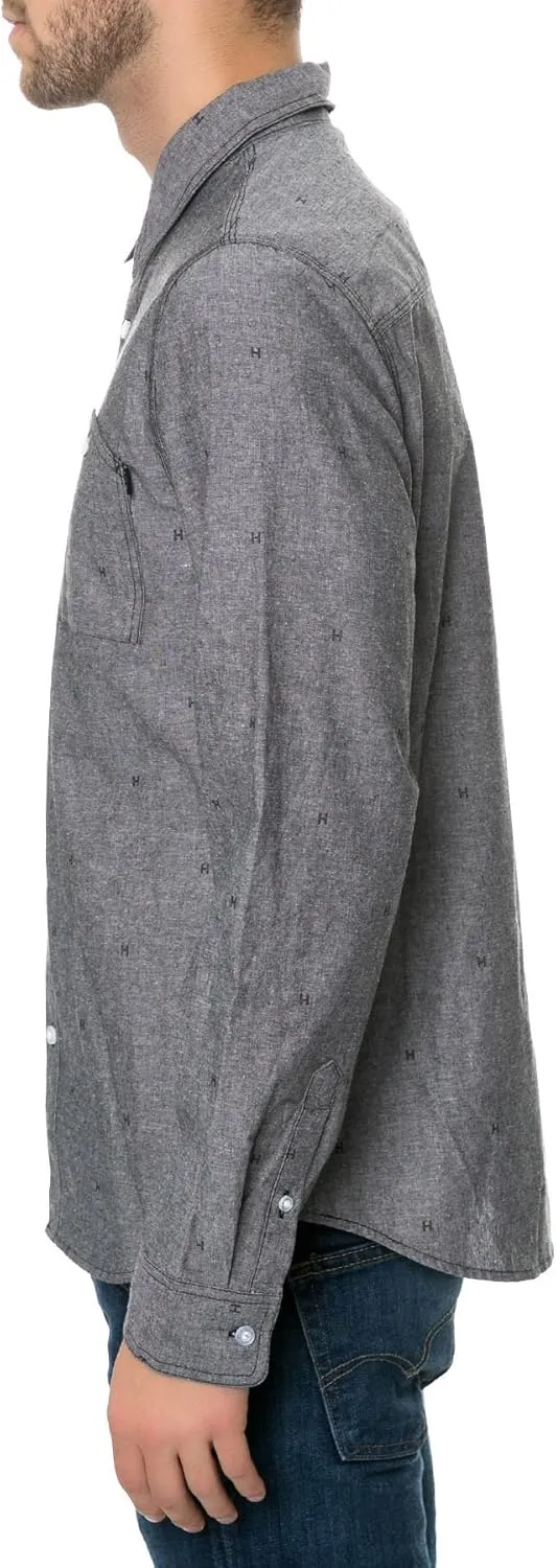 HUF Men's H Monogram Chambray Woven Shirt
