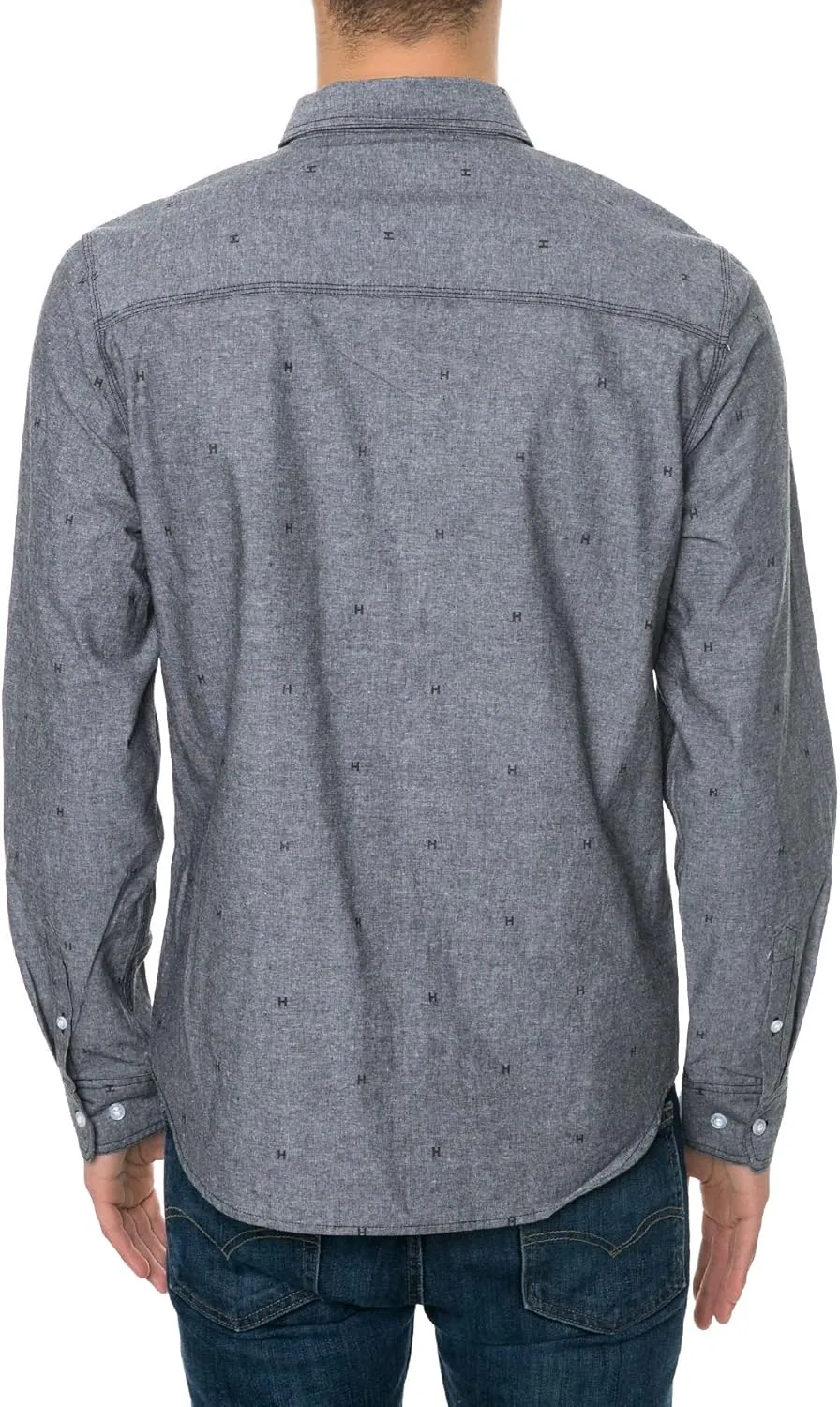 HUF Men's H Monogram Chambray Woven Shirt