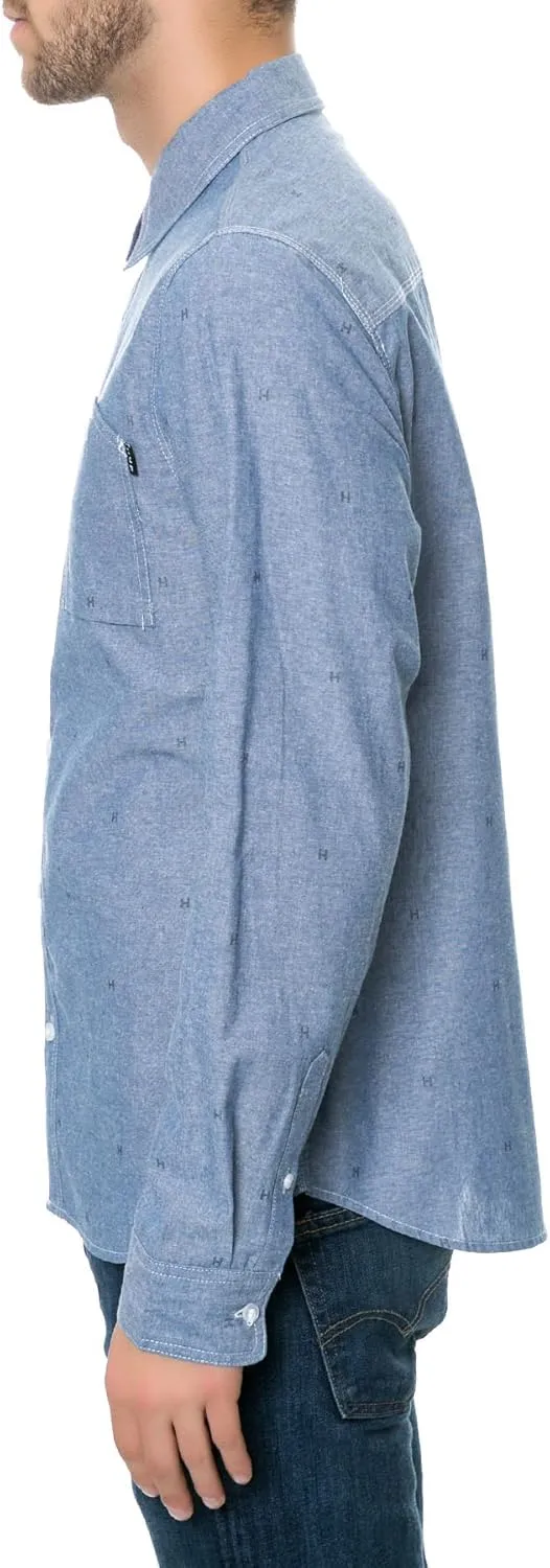 HUF Men's H Monogram Chambray Woven Shirt