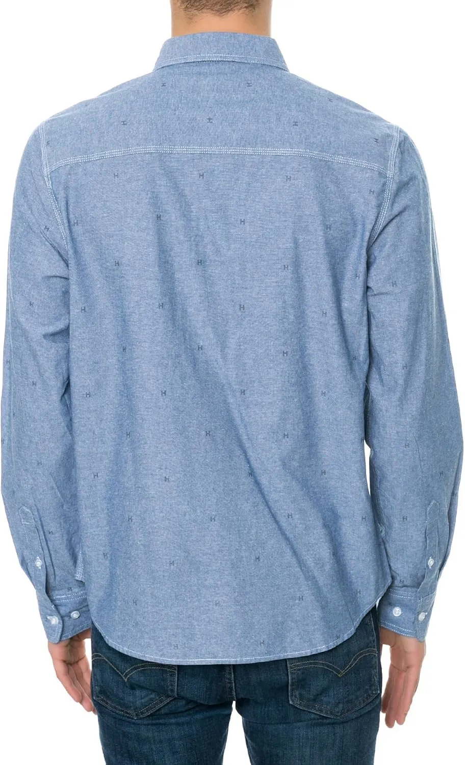 HUF Men's H Monogram Chambray Woven Shirt