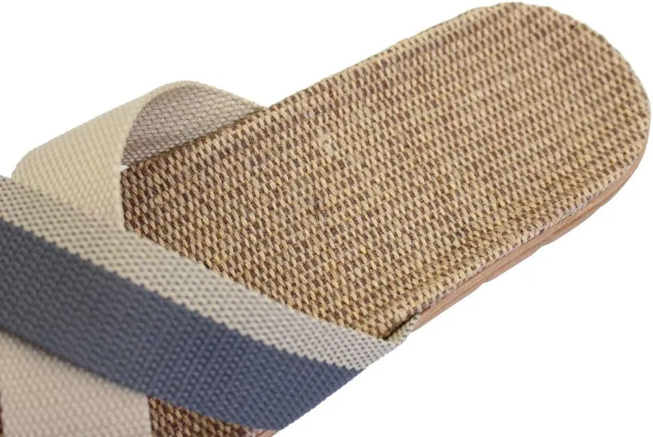 Hwayslon Fashion Unisex Linen Summer Beach Shoes Skidproof Indoor Slippers