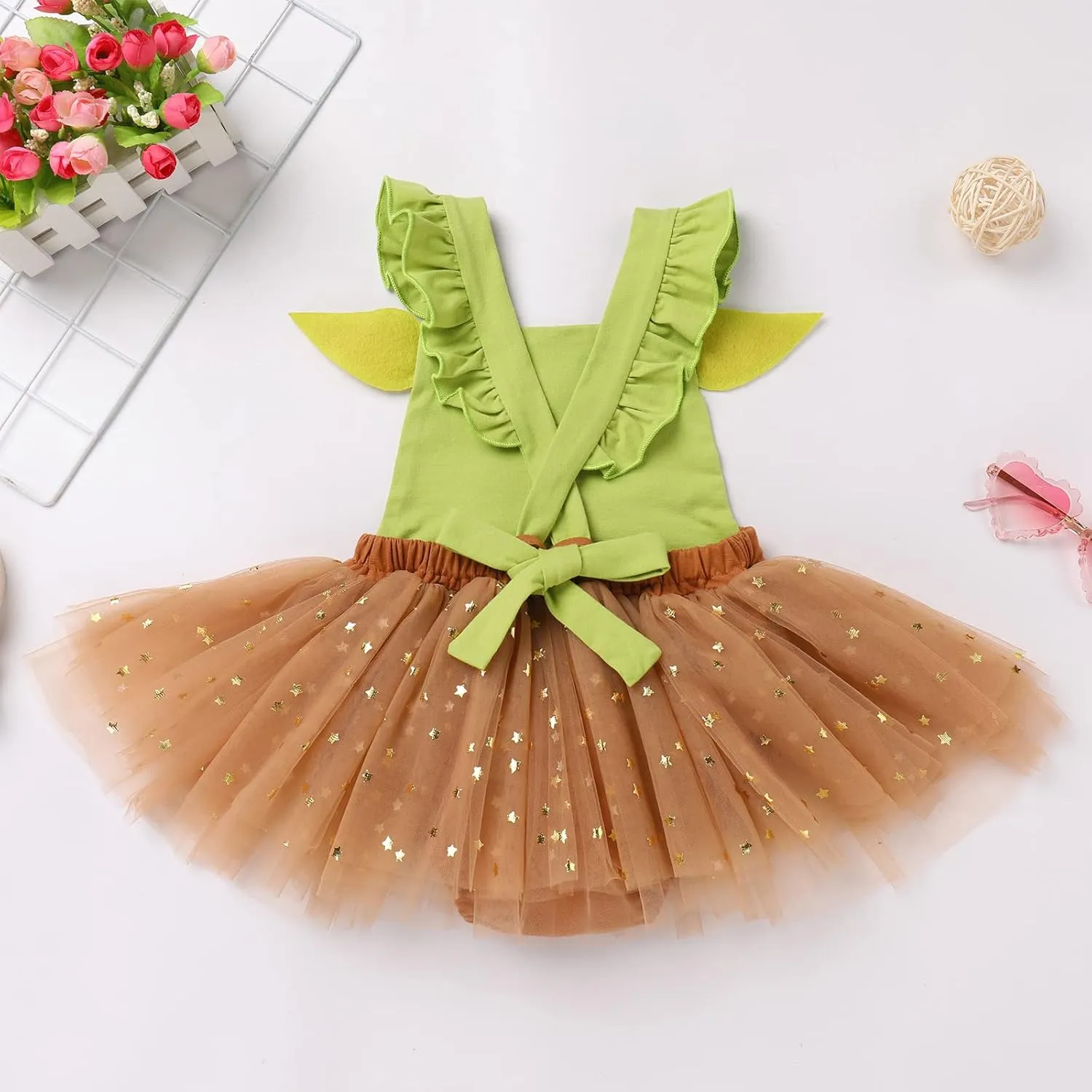 IBTOM CASTLE Newborn Baby Girl One 1st Birthday Ruffle Romper Tutu Dress Jumpsuit Bodysuit Cake Smash Photoshoot Outfits
