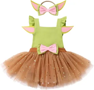 IBTOM CASTLE Newborn Baby Girl One 1st Birthday Ruffle Romper Tutu Dress Jumpsuit Bodysuit Cake Smash Photoshoot Outfits