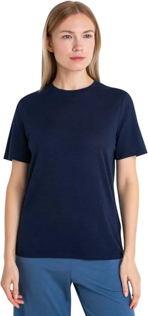 Icebreaker Women’s Merino Linen Short Sleeve T-Shirt - Midnight Navy - Medium