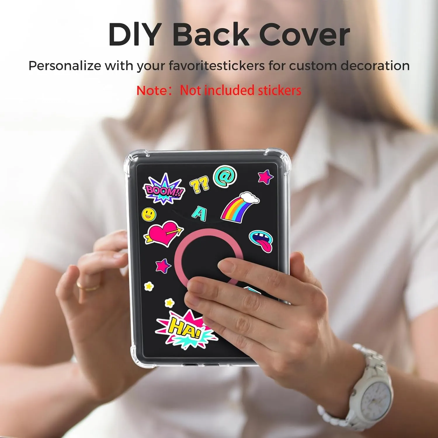 iDLEHANDS Magnetic Clear Case for 7" Kindle Paperwhite 12th Gen 2024 and Kindle Colorsoft - with AirBag Compatible with iPhone MagSafe, for Samsung/Belkin/Anker Wireless Charging Pads, Rose