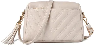 IHAYNER Cute Little Crossbody Bag for Women - Quilted Shoulder Purse for Teen Girls - Lightweight Purse With Tassel