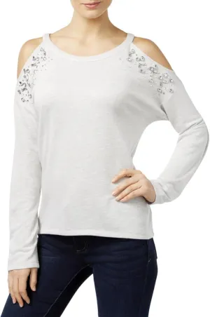 I.N.C. INTERNATIONAL CONCEPTS Embellished Cold Shoulder Top