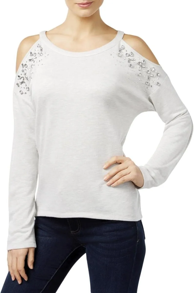 I.N.C. INTERNATIONAL CONCEPTS Embellished Cold Shoulder Top