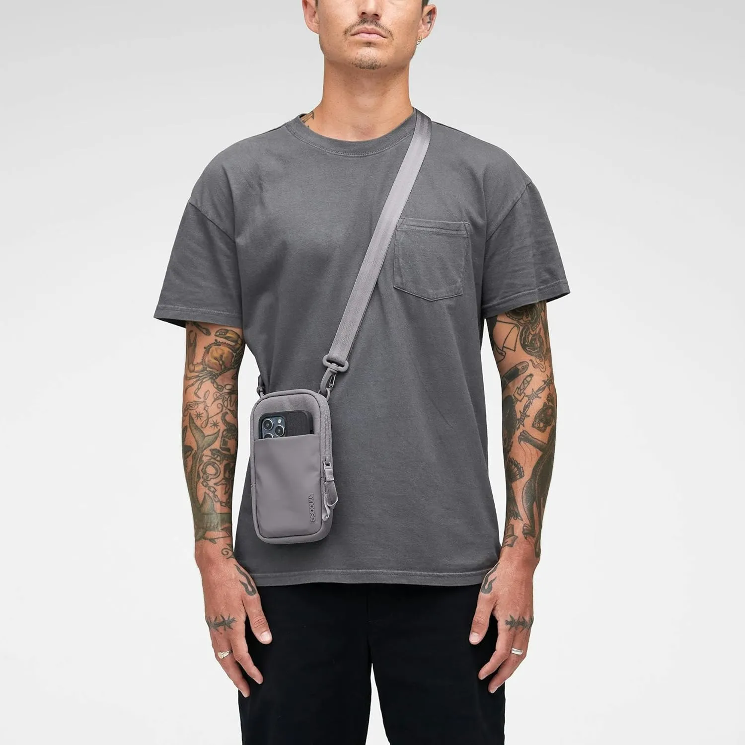 Incase A.R.C. Small Crossbody Bag, Recycled Polyester, Fits iPhone Pro Max, External Pocket, Adjustable Strap, Travel Sling