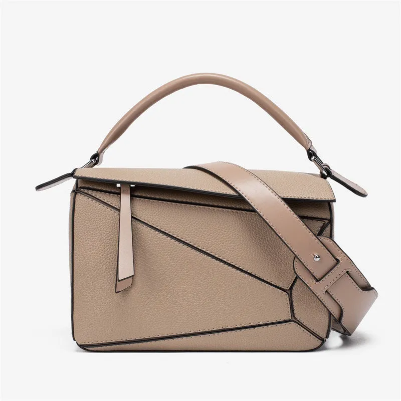 Inspired Puzzle Bag Vegan Leather Shoulder Bag for Woman