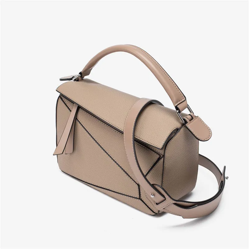 Inspired Puzzle Bag Vegan Leather Shoulder Bag for Woman