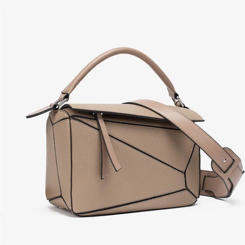 Inspired Puzzle Bag Vegan Leather Shoulder Bag for Woman