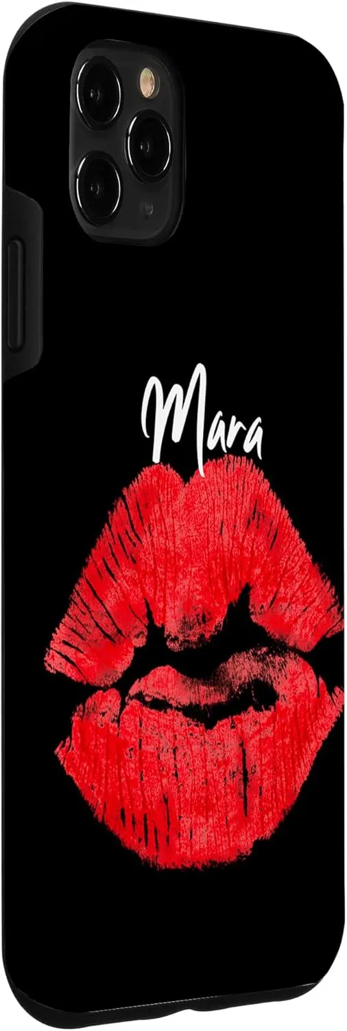 iPhone 11 Pro Max Mara Red Lips Personalized First Name Case