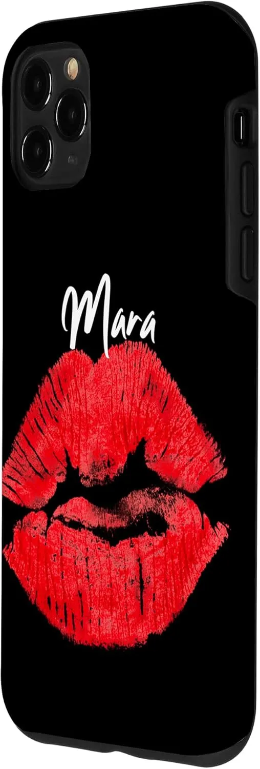 iPhone 11 Pro Max Mara Red Lips Personalized First Name Case