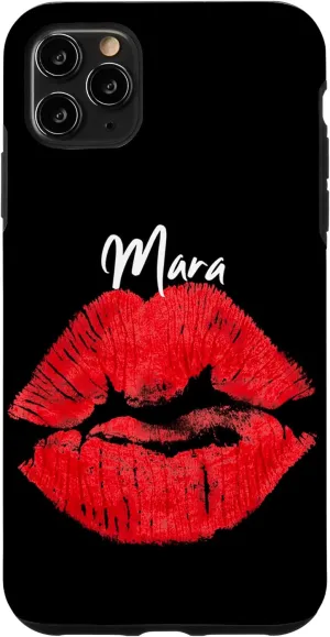 iPhone 11 Pro Max Mara Red Lips Personalized First Name Case