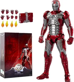 Irοnman Movie Series - Collectible Irοnman Action Figure Metal Painting 20 Joints Movable Model Toys (7 inches) (Mark 5)