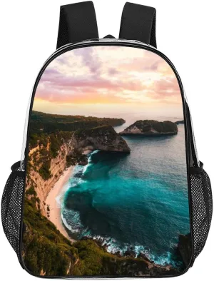 Island Elf Cliff Clear Shoulders Bag Unisex Backpack for Camping Hiking Travel