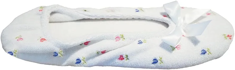 isotoner Women's Embroidered Terry Ballerina Slippers