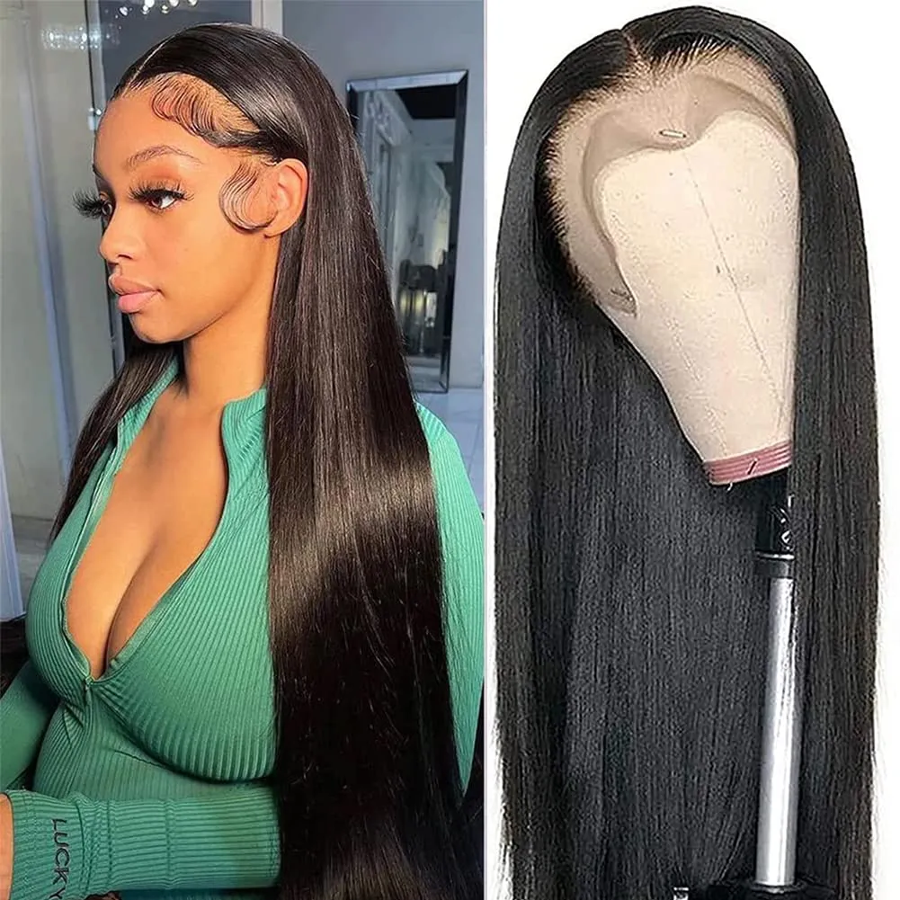ITODAY 13x6 HD Lace Front Wigs Human Hair Pre Plucked 30 Inch Straight Glueless Wigs for Women Human Hair 13x6 Frontal Lace Wig 200% Density (30 Inch,13x6 Straight Wig)