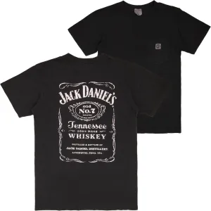 Jack Daniel's Distressed Front & Back Print Embroidered No.7 Pocket T-Shirt