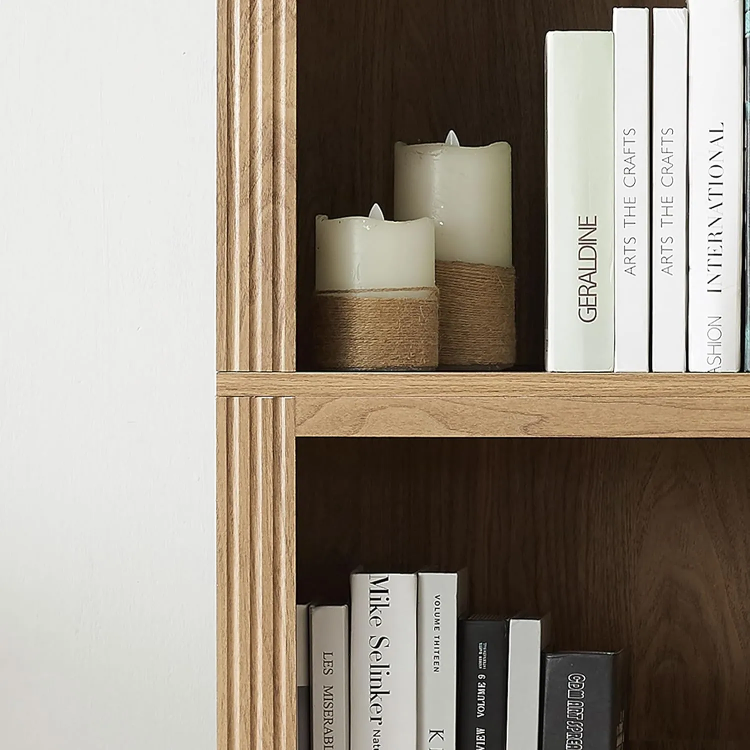 JAHRSTIM Halston Narrow Bookcase, Adjustable Storage Open Display Shelving Unit for Home and Office Space, 15.75”L x 13.78”W x 72.8”H, Oak