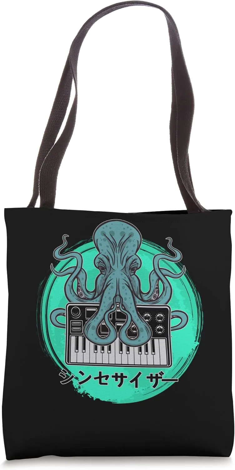 Japanese Modular Synthesizer Octopus Keyboard Tote Bag