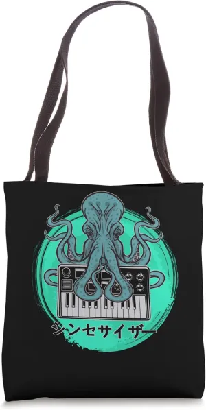 Japanese Modular Synthesizer Octopus Keyboard Tote Bag