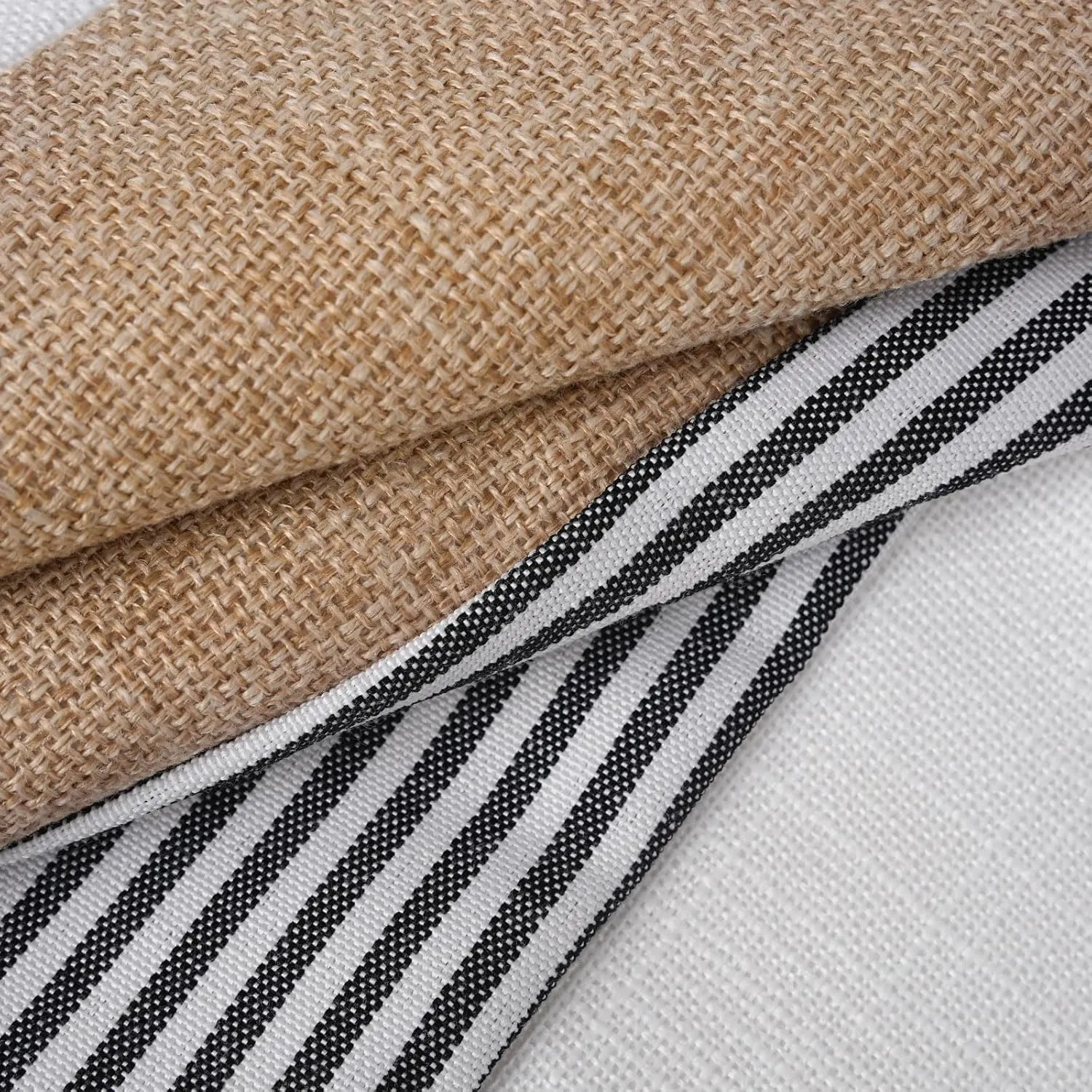 JASEN Black and White Throw Pillow Covers 12x20 Striped Farmhouse Boho Lumbar Decorative Pillow Covers for Couch Sofa Bed