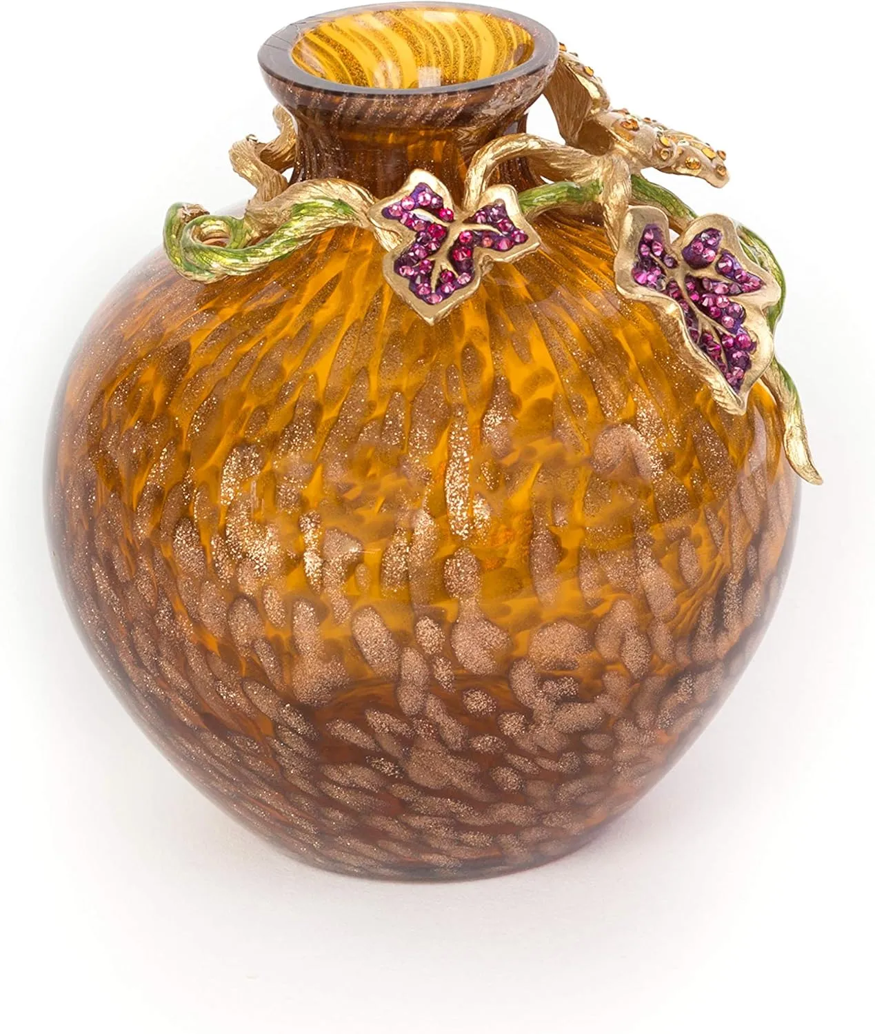 Jay Strongwater Cleo Leaf & Flower Mini Vase - Bouquet