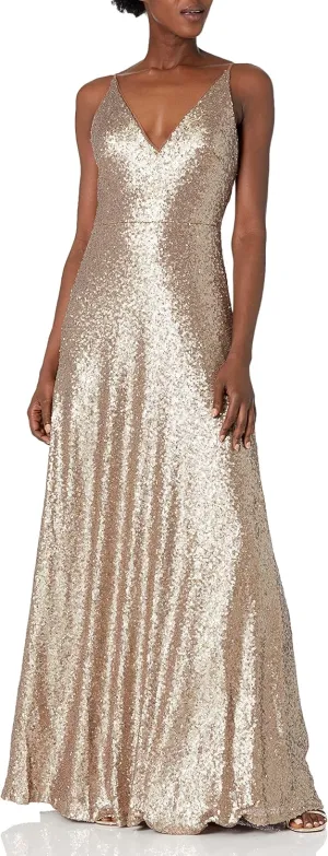 Jenny Yoo Women's Celia Modern Spaghetti Strap Sequin Tulle Dress
