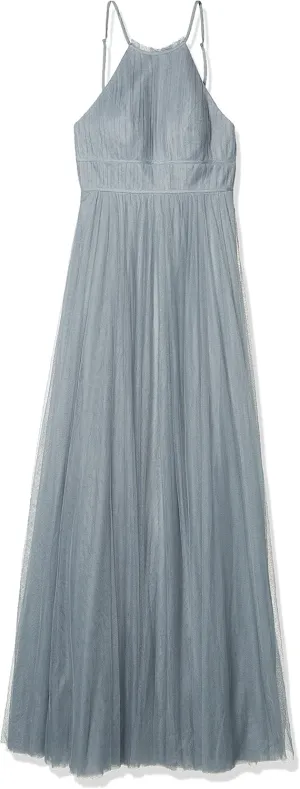 Jenny Yoo Women's Helena High Neckline Tulle Long Gown