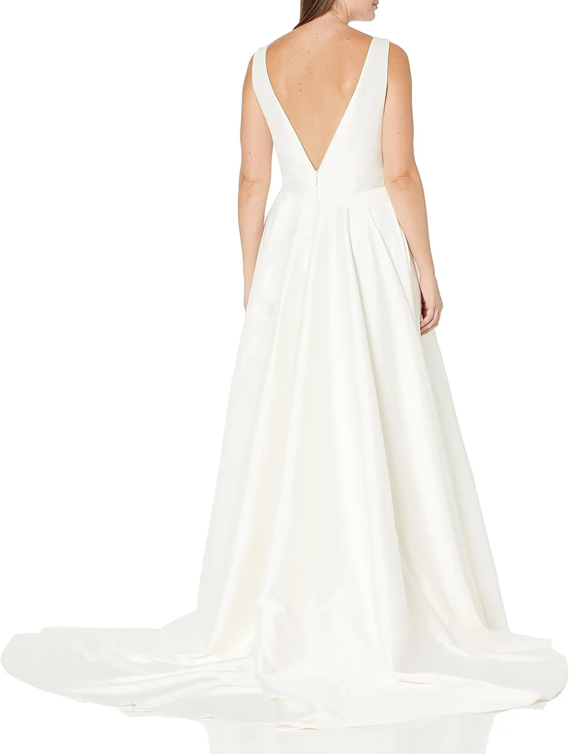 Jenny Yoo Women's Spencer V Neck a Line Taffeta Gown