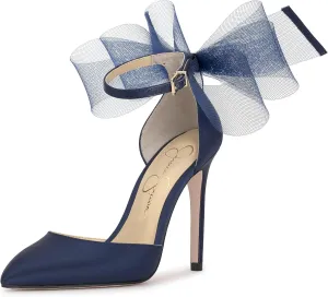 Jessica Simpson Womens Phindies Satin Bow Pumps