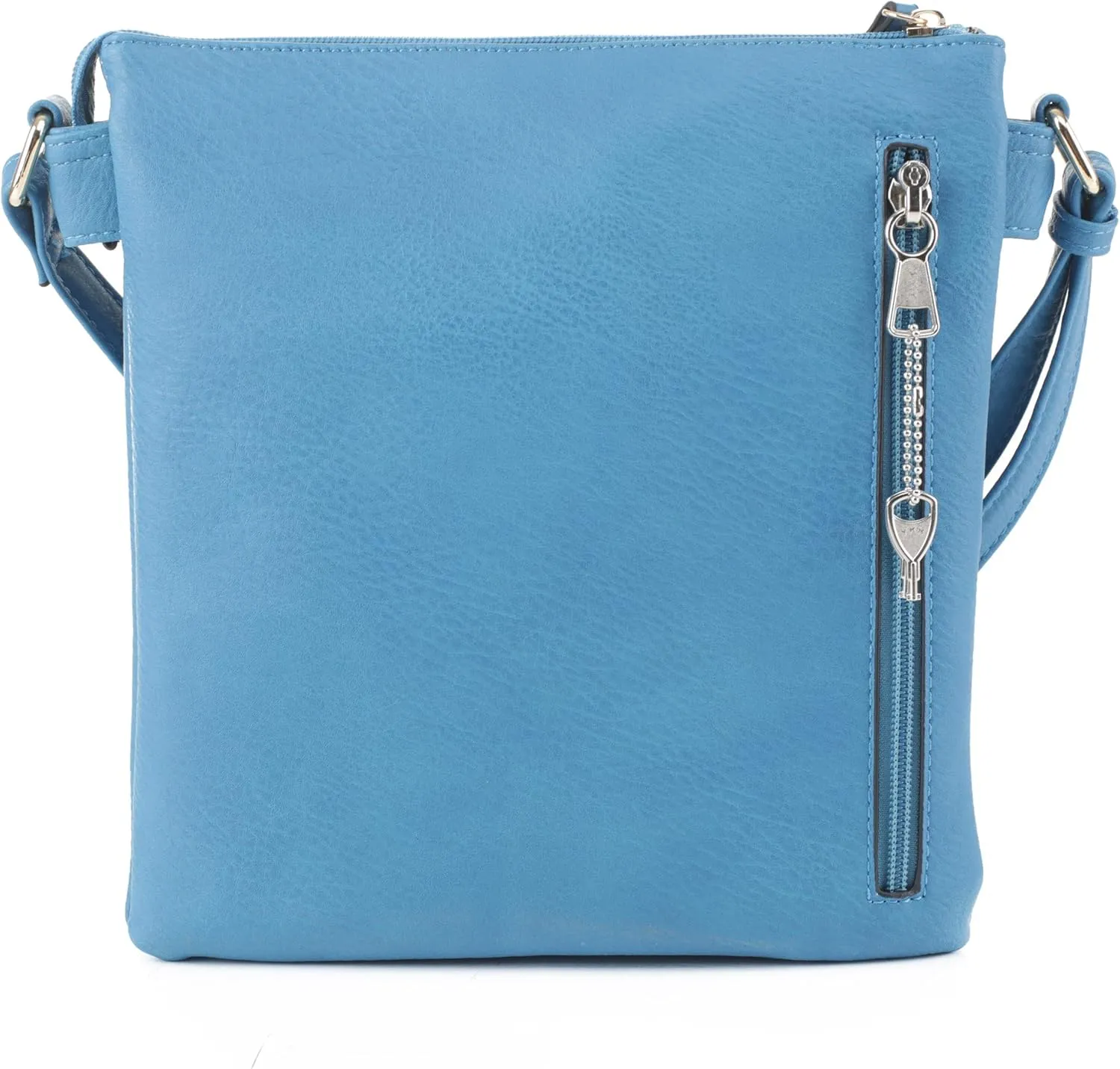 JESSIE & JAMES Double Compartment Multi-Zipper Triple Zip Pockets Concealed Carry Crossbody Bag with Lock and Key