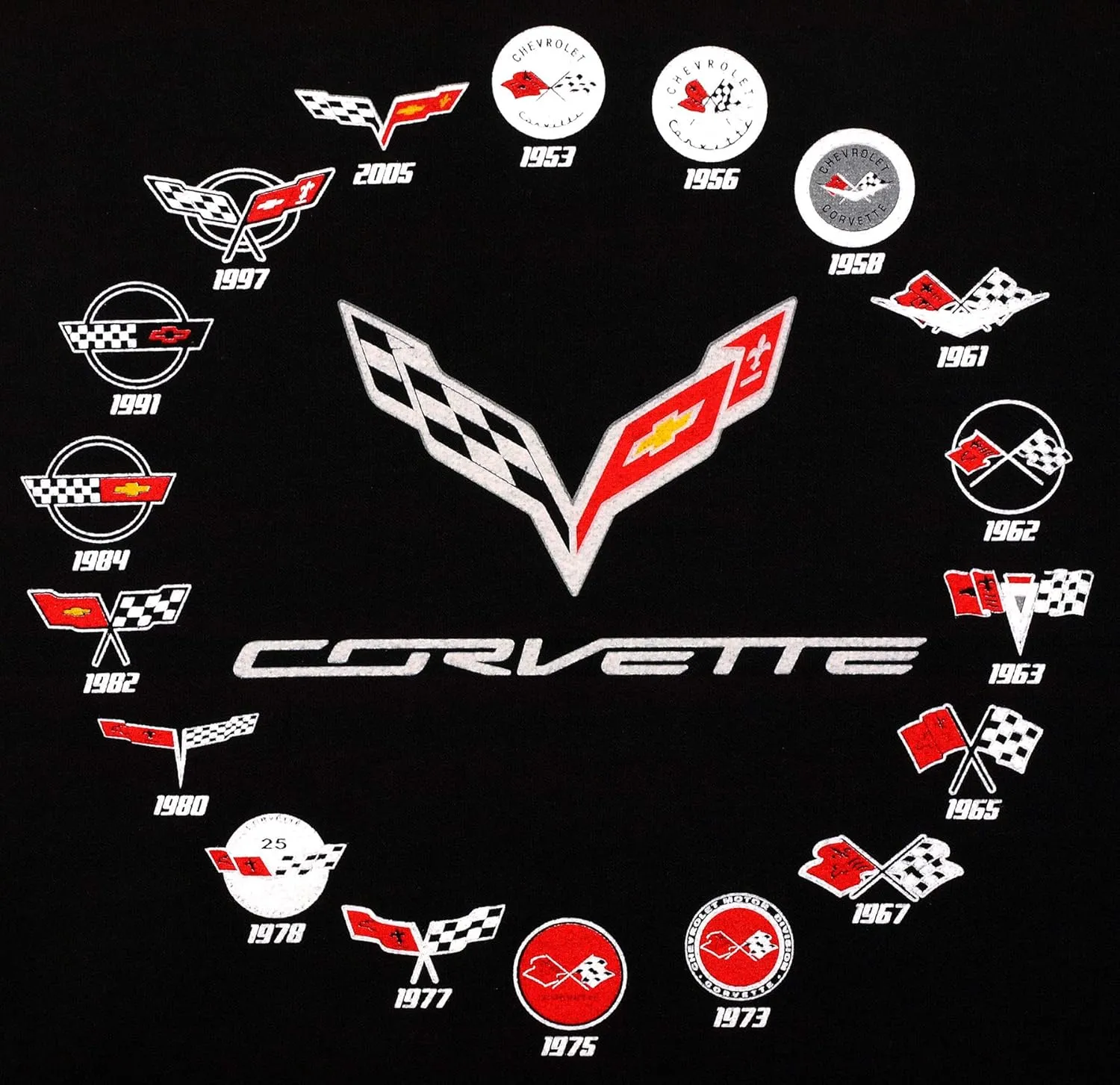 JH DESIGN GROUP Men’s Chevy Corvette Hoodies Pullover & Zip Up Sweatshirts in 6 Styles