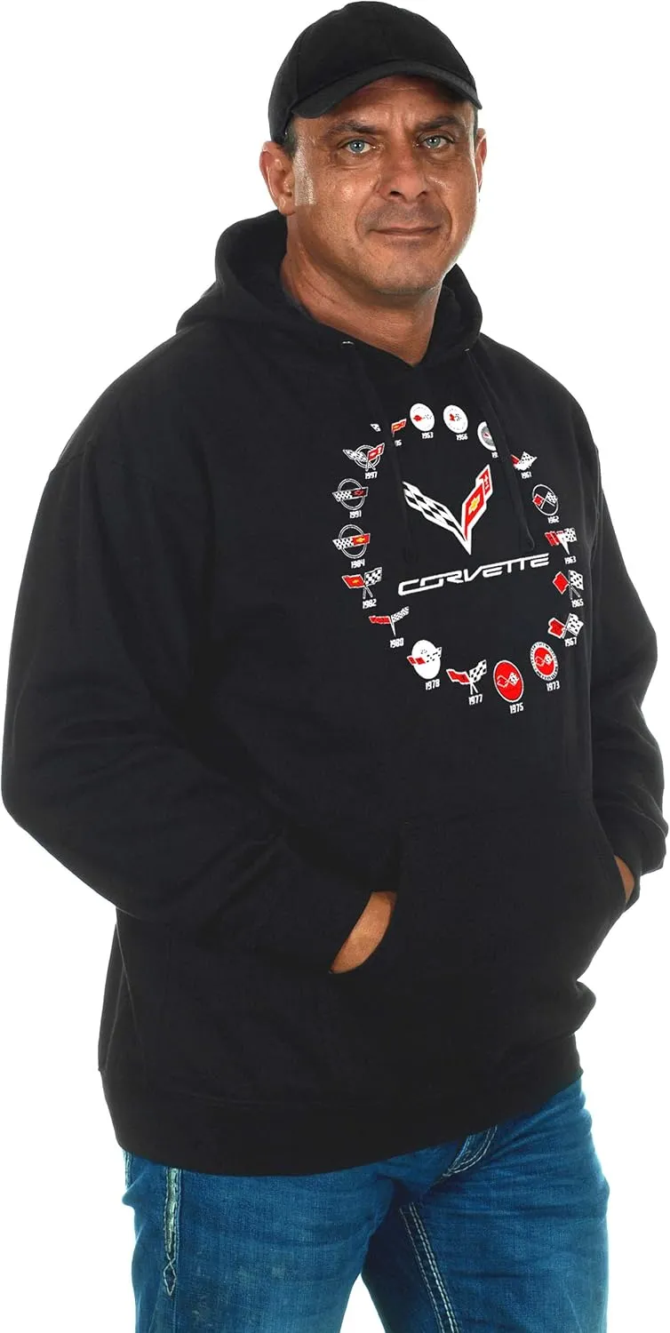 JH DESIGN GROUP Men’s Chevy Corvette Hoodies Pullover & Zip Up Sweatshirts in 6 Styles