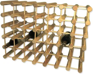 J.K. Adams Ash Wood Modular Stackable Wine Rack Storage Holder with Natural pins, 40 Bottle