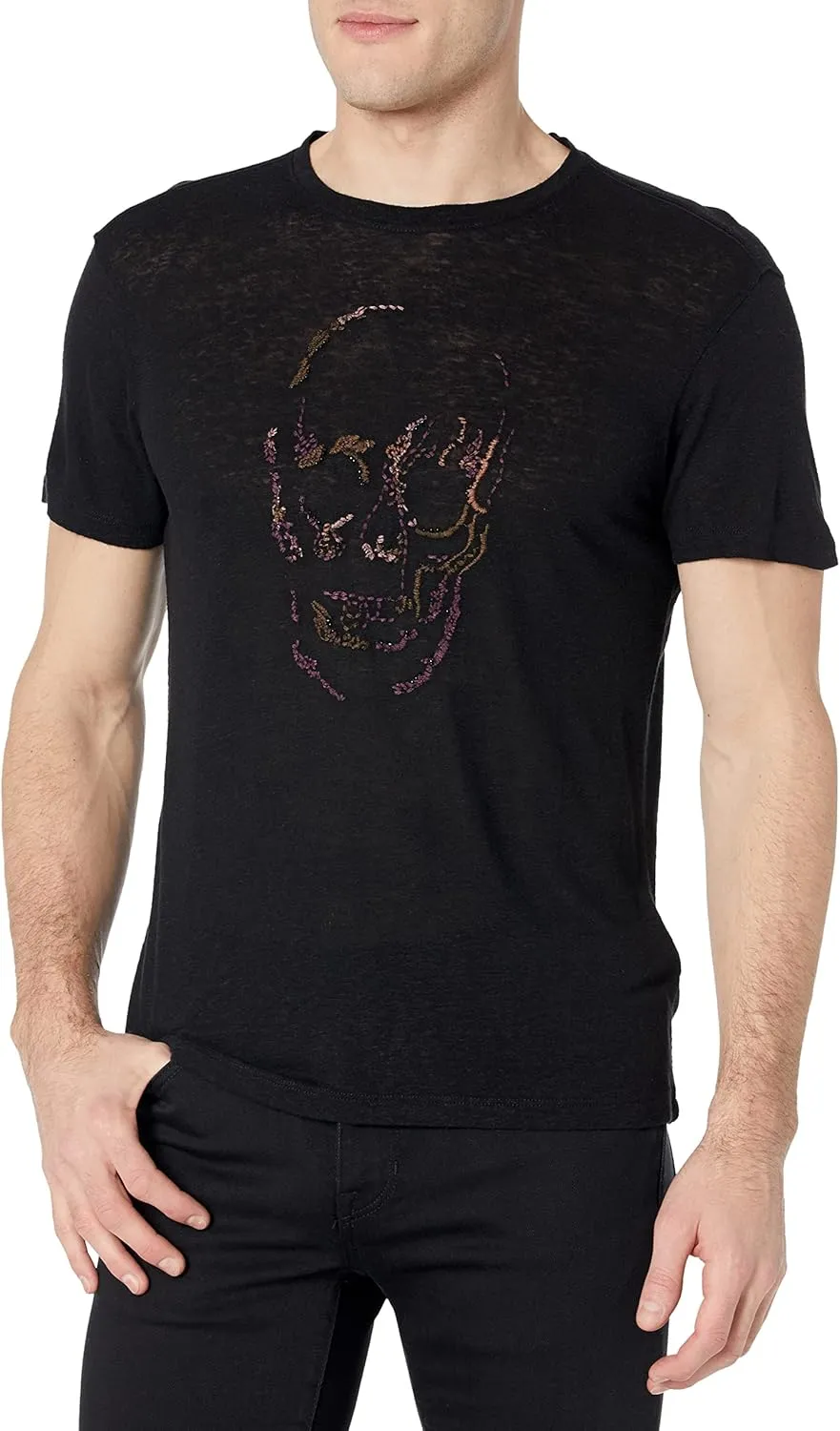 John Varvatos Men's Embellished Skull Tee