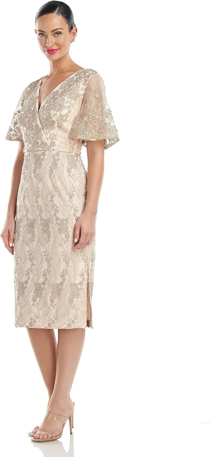 JS Collections Women's Norma V-Neck Cocktail Dress