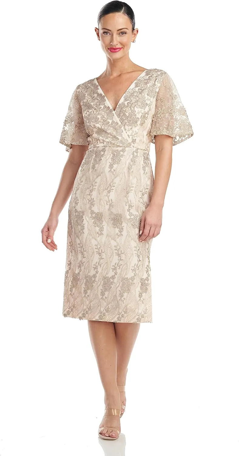 JS Collections Women's Norma V-Neck Cocktail Dress