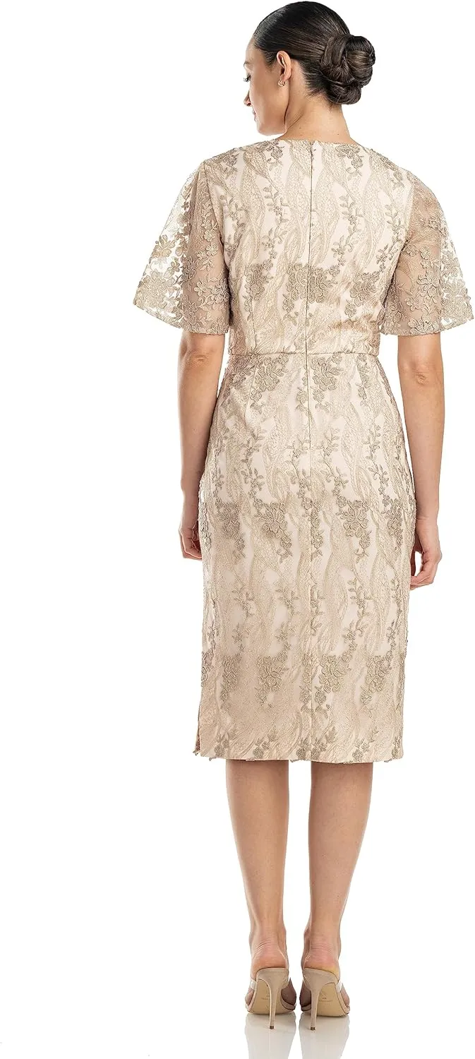 JS Collections Women's Norma V-Neck Cocktail Dress