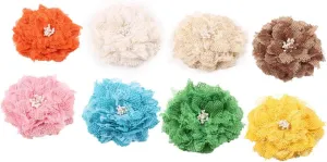 Jute Burlap Flower Craft Kit 8pcs Natural Handmade Flowers for DIY Decor Party Wedding Home Rustic Style