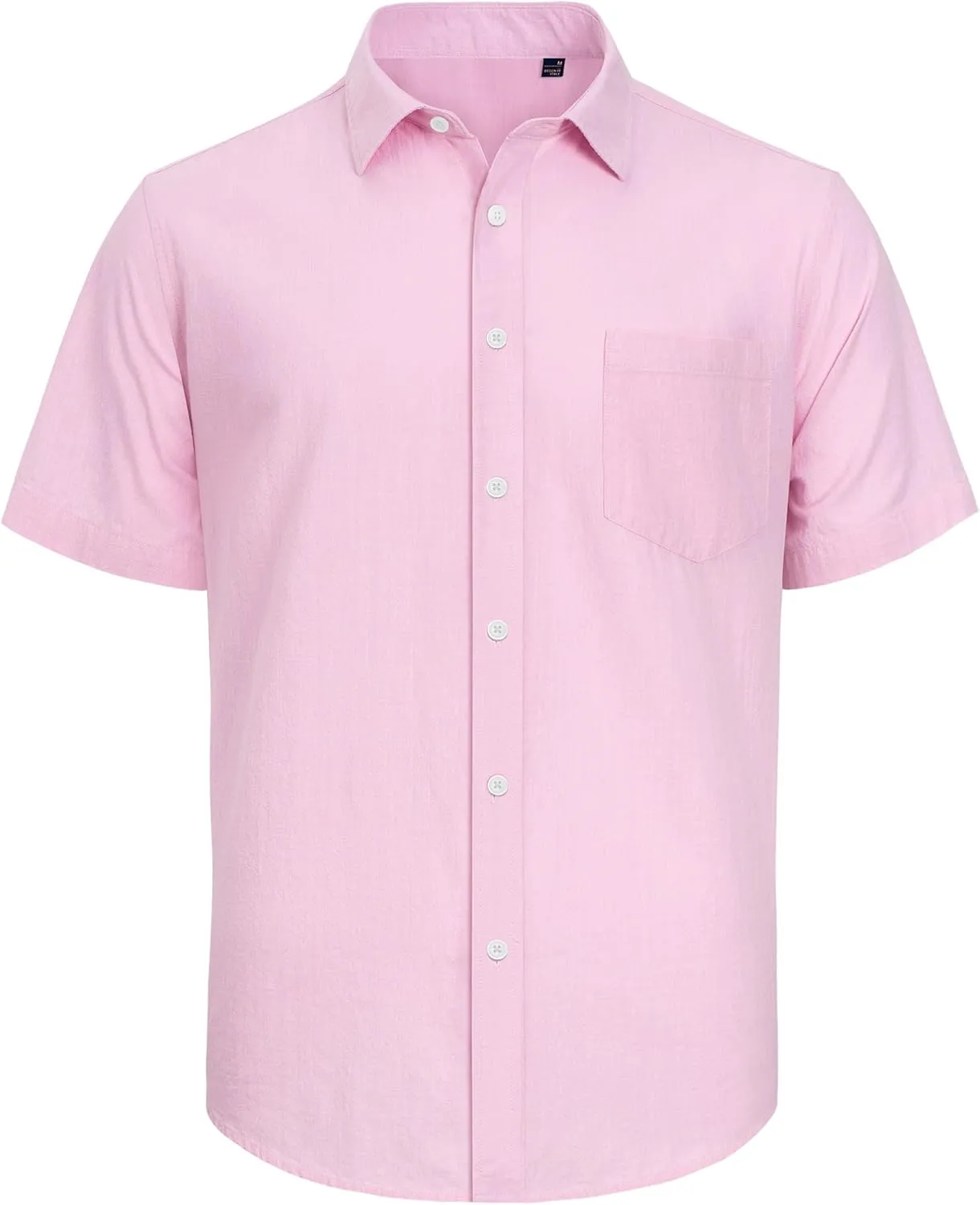 J.VER Men's Cotton Linen Short Sleeve Shirts Casual Lightweight Button Down Shirts Vacation Beach Summer Tops with Pocket