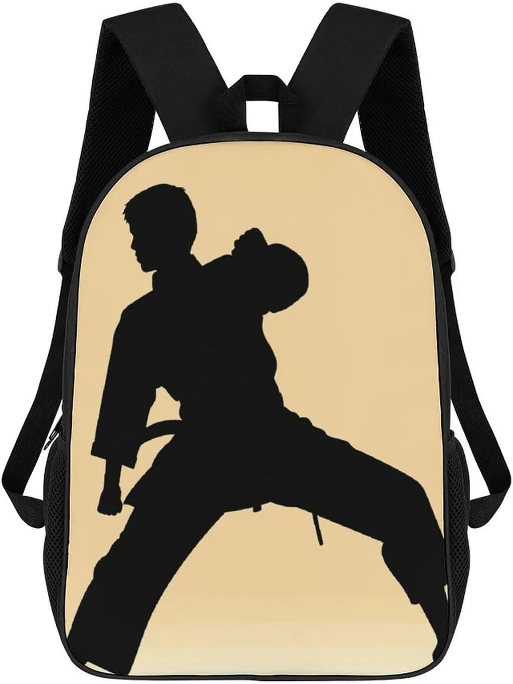 Karate Men Silhouette Business Laptop Backpack for Women Men 17 Inch Carry on Backpack Waterproof Black Bookbag Fashion Lightweight Backpacks for Travel Hiking Camping Casual Daypack Backpacks