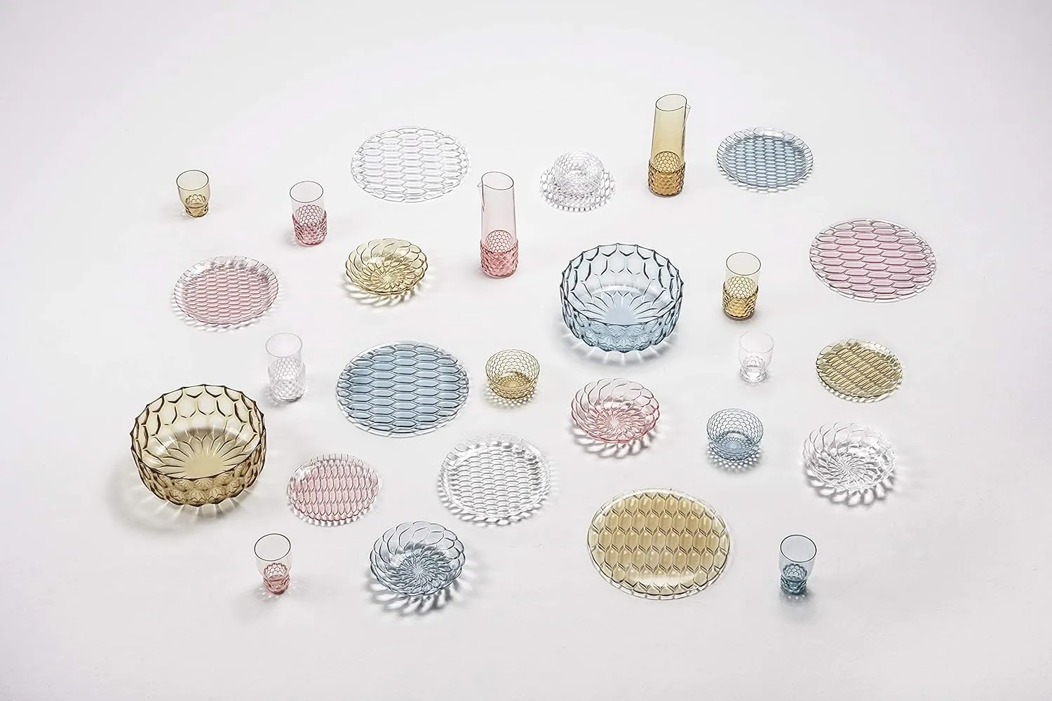 Kartell Jellies Family Bowl by Patricia Urquiola, Pack of 1, Transparent Pink