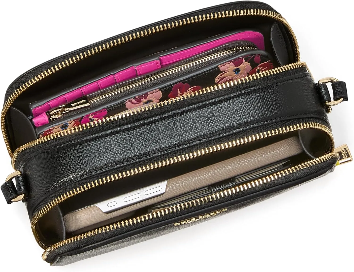 kate spade new york Women's Devin Saffiano Leather Double Zip Dome Crossbody