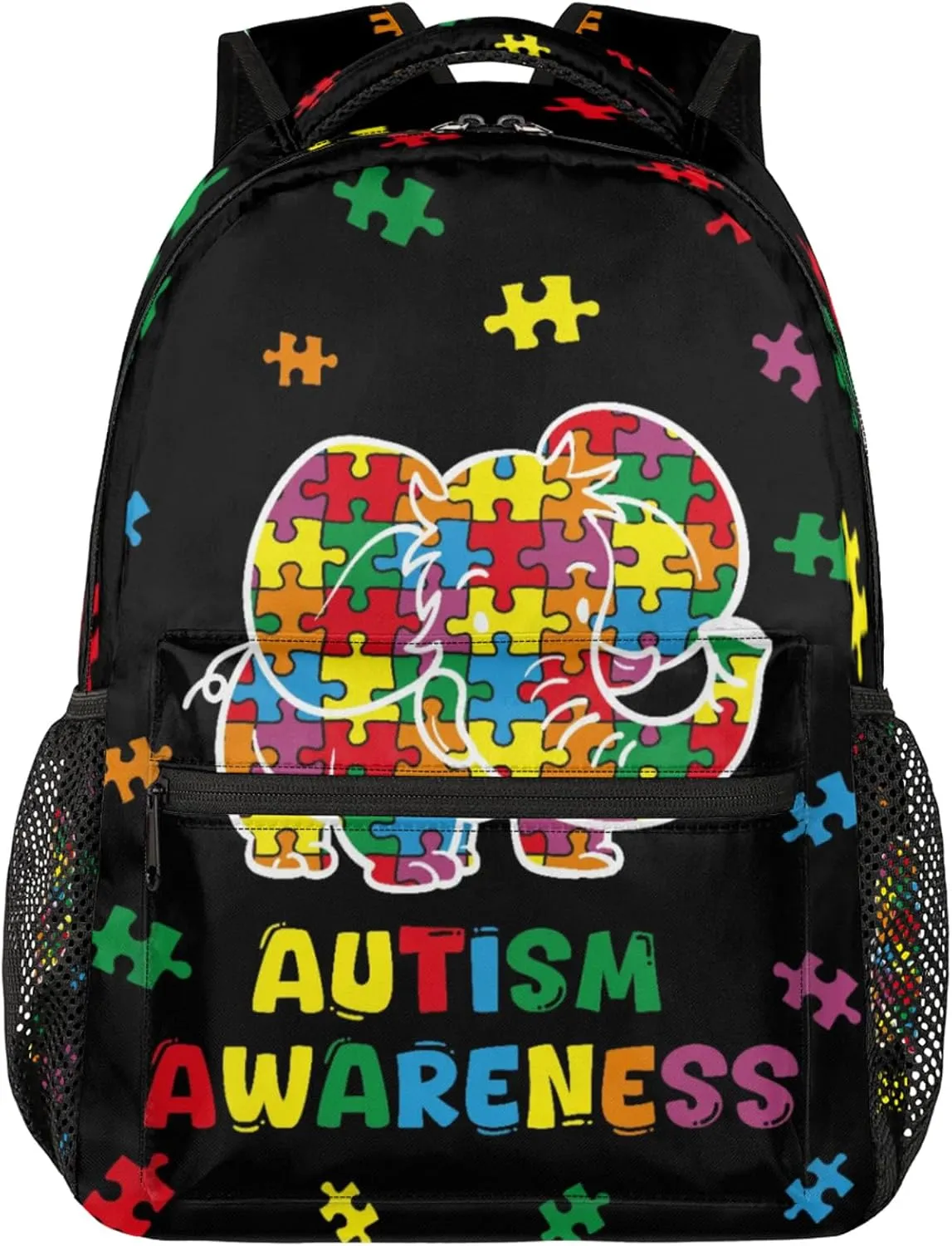 Kids Backpack for Boys - Elementary Middle School Bag Student Bookbag for Girls Teens - Casual Daypack Travel Laptop Backpacks(Autism Awareness)