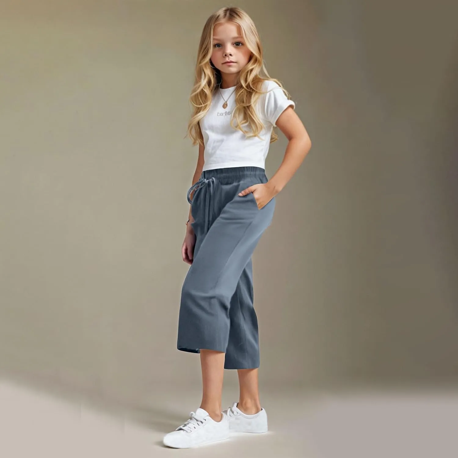 Kids Girl Boy Pants Shorts for Kid Linen Loose Fit High Cut Flare Wide Leg Summer Fall Pants 2025