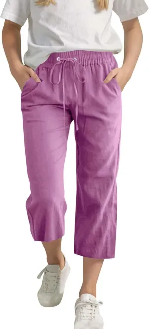 Kids Girl Boy Pants Shorts for Kid Linen Loose Fit High Cut Flare Wide Leg Summer Fall Pants 2025