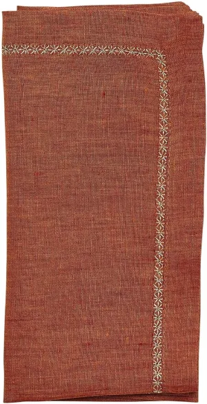 Kim Seybert Classic Napkin in Rust, Set of 4